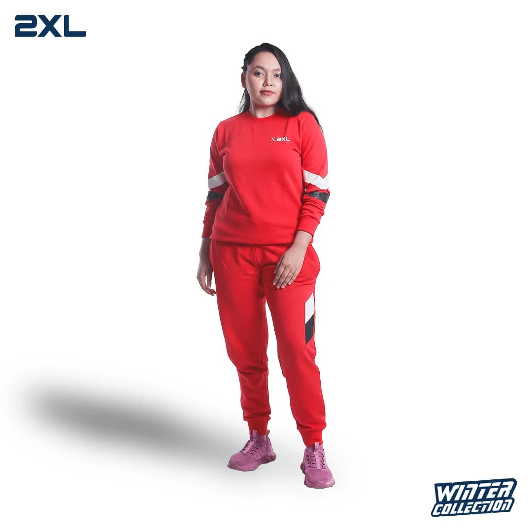Sweatshirt And Joggers Set For Women-Red