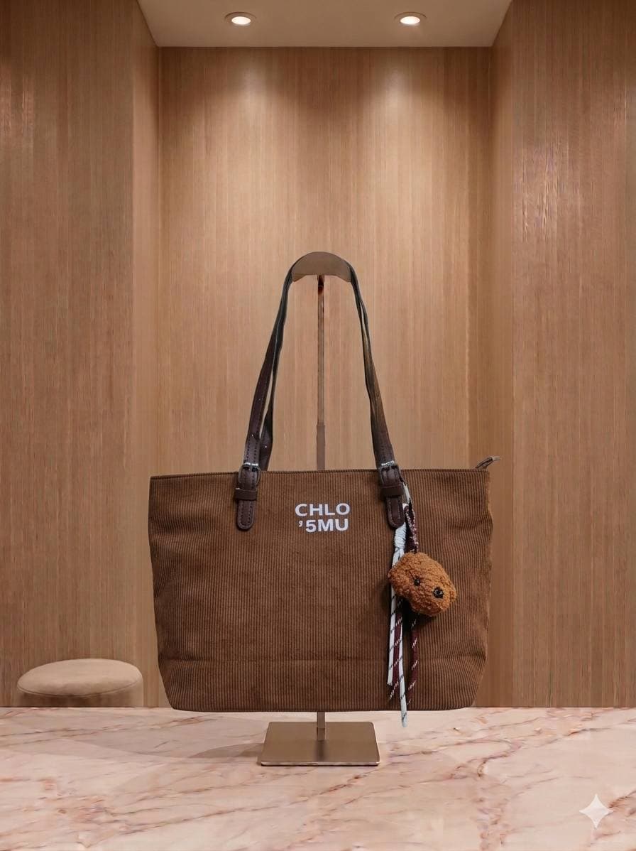 Casual Corduroy Tote Bag