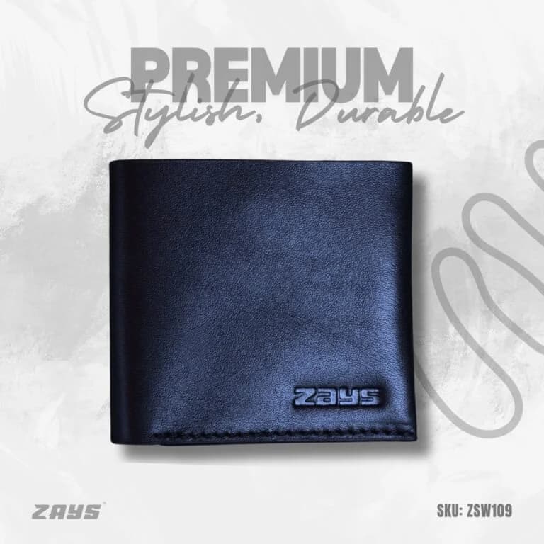 Zays Super Slim Bifold Leather Short Wallet for Unisex