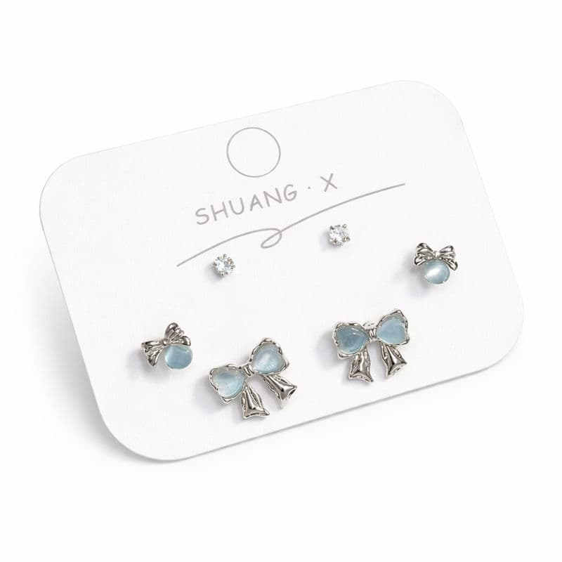 Copper Tiny Eartops Set (3 Pairs)
