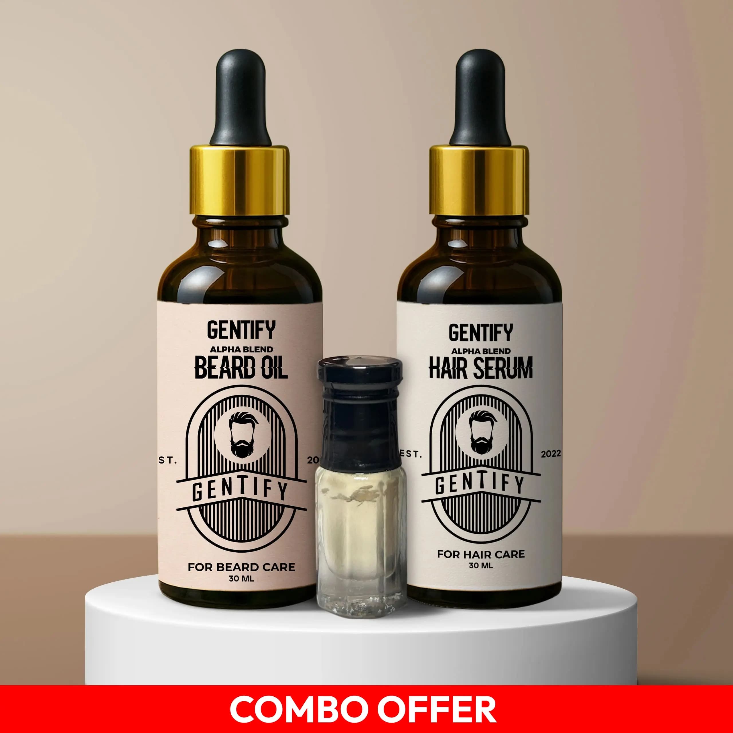 Alpha Blend Combo Pack (1 Beard Oil + 1 Hair Serum + Perfume Oil Gift!)